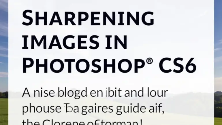 Hướng dẫn làm nét ảnh trong Photoshop CS6