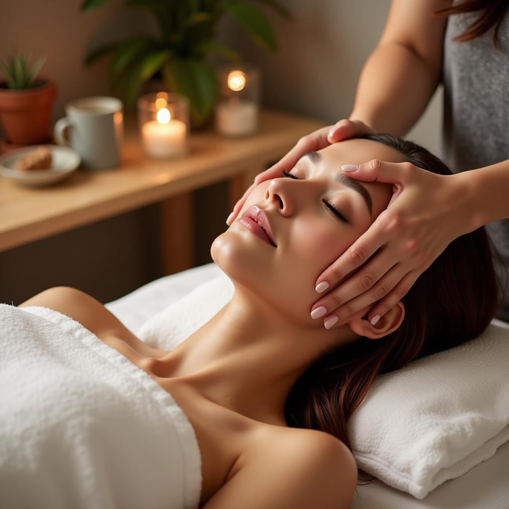 Massage mặt giúp thư giãn và cải thiện làn da